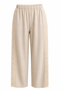 Pantalona de Linho com Renda Lateral